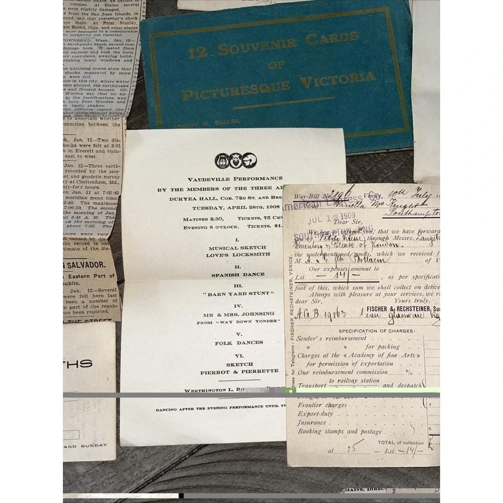 Vintage Lot 1900s Handwritten Notes Letters Papers Ephemera Mixed